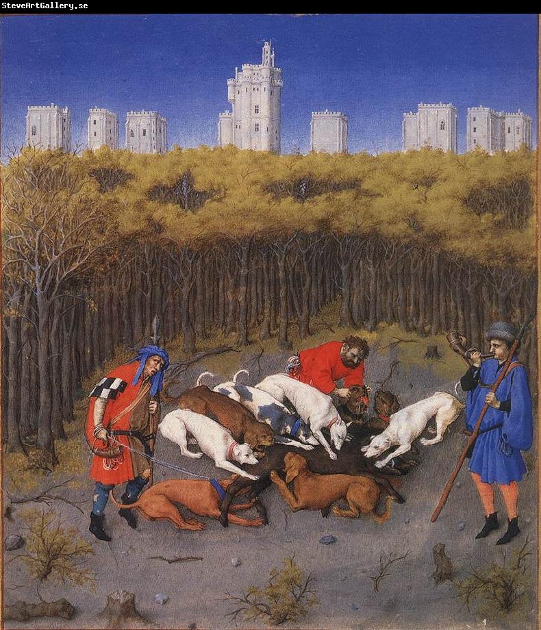 LIMBOURG brothers Les trs riches heures du Duc de Berry: December (detail) dg